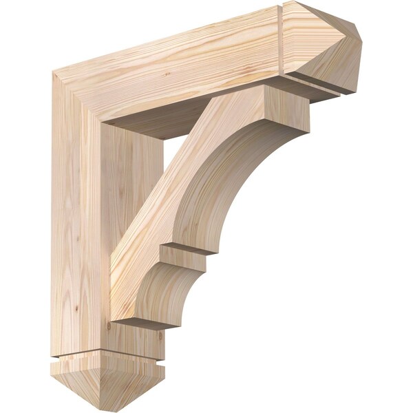 Ekena Millwork Balboa Arts and Crafts Smooth Bracket w/ Offset Brace, Douglas Fir, 7 1/2"W x 28"D x 28"H BKT0806X28X28BOA03SDF - main